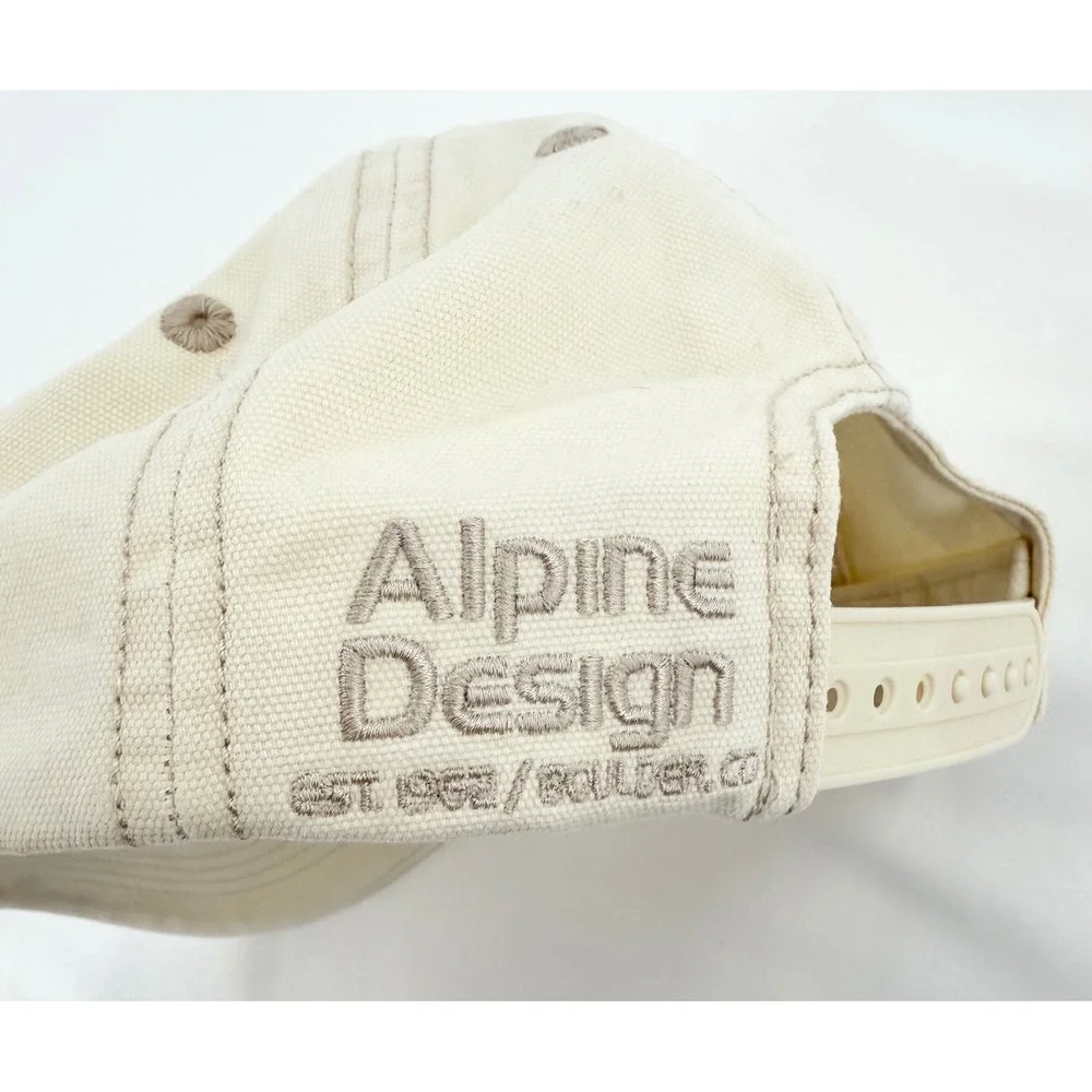 Alpine Design Tan Cotton Canvas Floral Embroidered Snapback Baseball Hat Cap